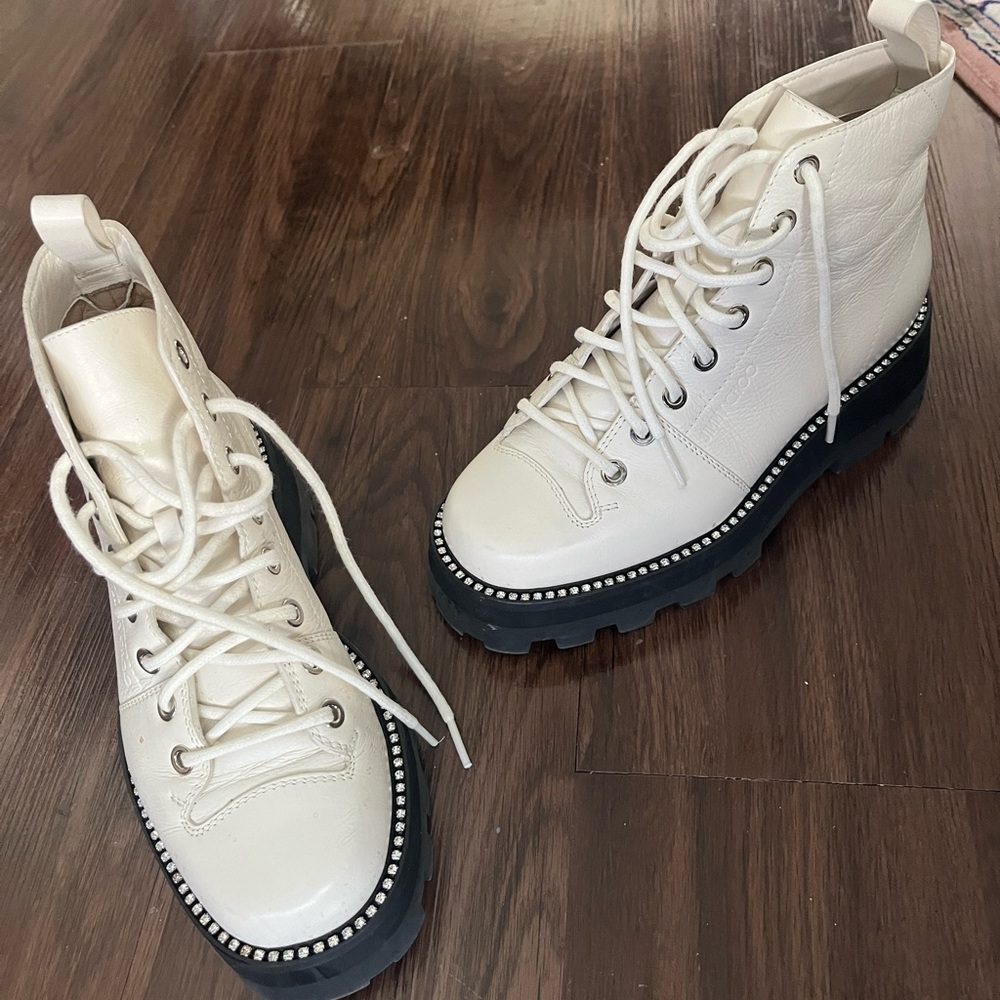 Jimmy Choo Colby Leather Platform Combat Boots